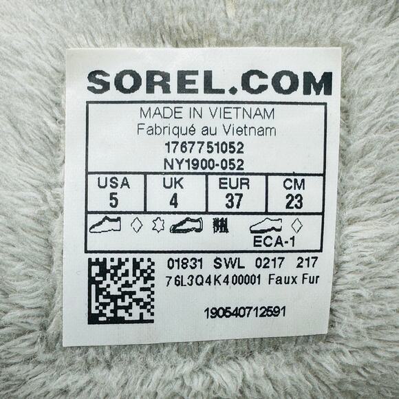Sorel Girls Rylee Gray Waterproof Suede Winter Snow Boots NY1900-052 Size 5 - Picture 11 of 11